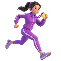 Female Runner Gold Medal Victory Icon