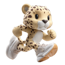 Playful Running Leopard Icon for Fitness and Sports