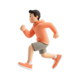 Running Man 3D Character Icon | Fitness Illustration