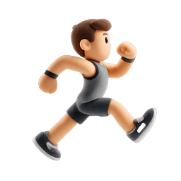 Laufender Mann Clay 3D-Icon - Athletik-Fitness-Charakter