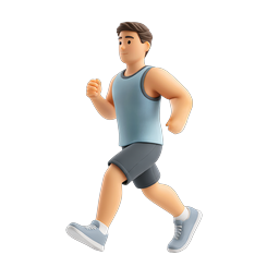 Running Man 3D Icon - Fitness & Exercise Character