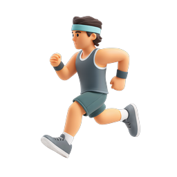 Running Man 3D Icon - Athletic Fitness Character Design