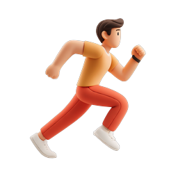 3D Running Man Icon - Fitness & Exercise Character