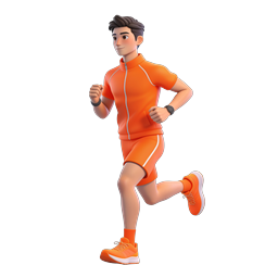 Running Man 3D Athlete Icon - Fitness & Sports