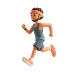 Laufender Mann 3D-Icon - Fitness-Athlet Charakter