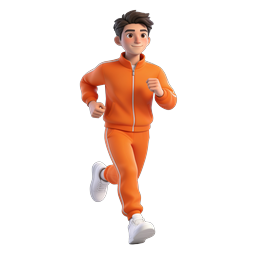 Running Man Tracksuit 3D Character Icon for Fitness