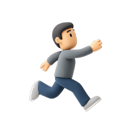 Running Man Water Splash 3D Clay Icon