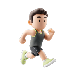 Energetic Running Person Icon for Fitness and Health