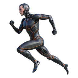 Running Humanoid Robot Icon - Futuristic AI Technology