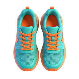 Colorful Running Sneakers Icon - 3D Athletic Footwear