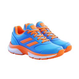 Blue Orange Running Sneakers 3D Icon