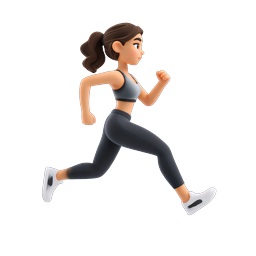Running Woman Fitness Icon - 3D Athlete Character