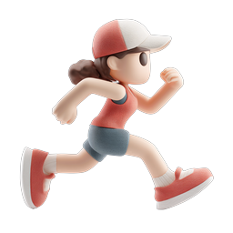 Dynamic Running Woman Icon for Fitness Apps