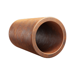 Rusty Metal Pipe 3D Icon - Realistic Industrial Object