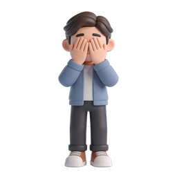 Sad Boy Character Icon for Emotional Expression