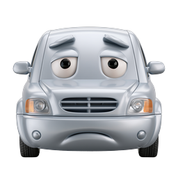 Sad Cartoon Car Character Icon | Grumpy Vehicle