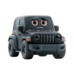 Sad Cartoon SUV Vehicle Character Icon - 3D Clay Style