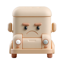 Icono de personaje de autobús de arcilla triste - Transporte 3D lindo