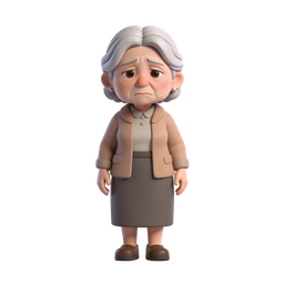 Sad Grandmother Icon for Emotional Support and Family Themes