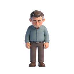 Sad Man Icon for Emotional Representation