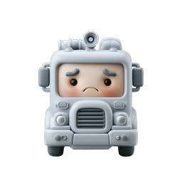 Sad Robot Vehicle 3D Character Icon - Cute Clay Style
