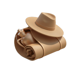 Safari Adventure Gear Icon - Hat, Canteen & Blanket