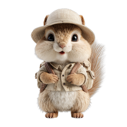 Adorable Safari Chipmunk Explorer Character Icon
