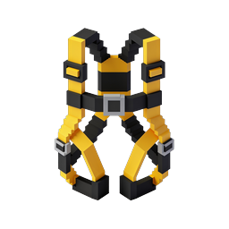 Safety Harness Isometric Icon - 3D Voxel Style