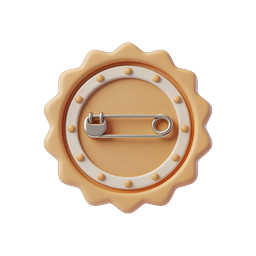 Safety Pin Badge Award Icon | 3D Recognition Symbol