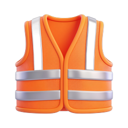 Orange Safety Vest Icon - High Visibility PPE