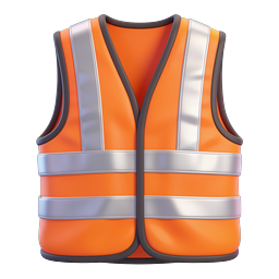 High-Visibility Safety Vest Icon - 3D Realistic