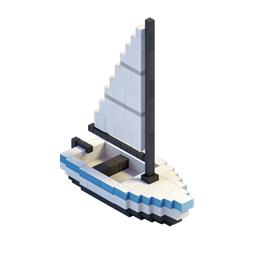 Pixeliges Segelboot-Icon für maritime Themen