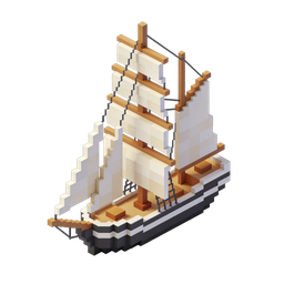Pixel Sailing Ship Icon for Nautical Designs