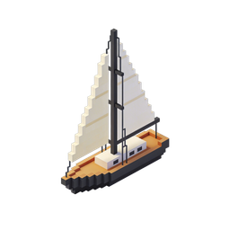 Stilisiertes Segelboot-Icon für maritime Projekte