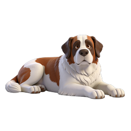 Saint Bernard Dog 3D Icon - Cute Pet Illustration