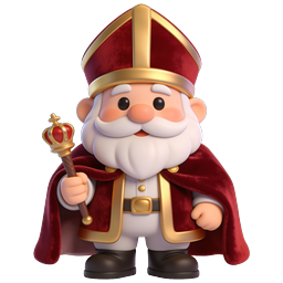 Icono 3D de tierno San Nicolás obispo | personaje festivo