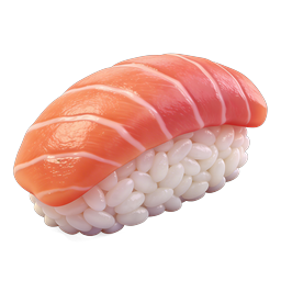 Salmon Nigiri Sushi Icon - 3D Realistic Japanese Food