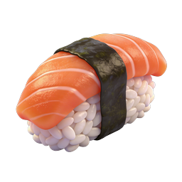Salmon Nigiri Sushi Icon - 3D Rendered Japanese Food