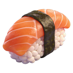 Salmon Nigiri Sushi 3D Realistic Food Icon