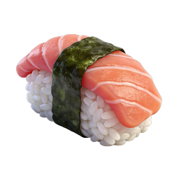 Premium Salmon Nigiri Sushi Icon with Nori Wrap
