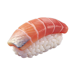 Salmon Nigiri Sushi 3D Icon - Realistic Japanese Food