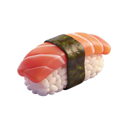 Salmon Nigiri Sushi 3D Icon - Realistic Food Illustration
