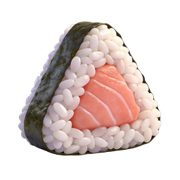 Salmon Onigiri Rice Ball - Japanese Food Icon