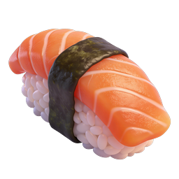 Salmon Nigiri Sushi Icon - 3D Realistic Food Icon