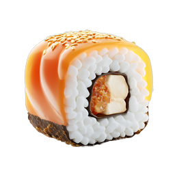 Salmon Sushi Roll 3D Icon - Japanese Food