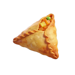 Samosa 3D Realistic Food Icon | Indian Pastry