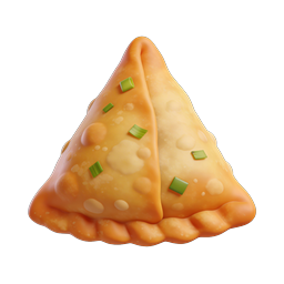 Crispy 3D Samosa Food Icon - Indian Snack Design