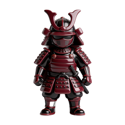 侍戦士 3Dアイコン - 赤い甲冑の騎士