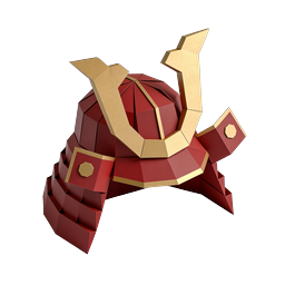Icona 3D elmo samurai - Design Kabuto Low Poly