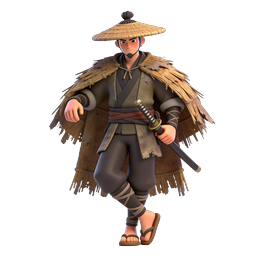 Samurai Warrior Character Icon - 3D Rendered Ronin